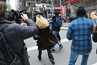 Political protests in Times Square, New York, Richard Moore